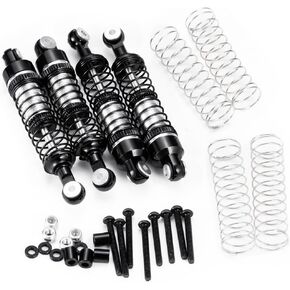 Mohero 4pcs 53mm صدمات - مصقحة زيت مصممة المصنفة المصنفة من الألومنيوم ل 1/18 RC Rock Crawler Ascent -18 ترقيات أجزاء (أسود)
