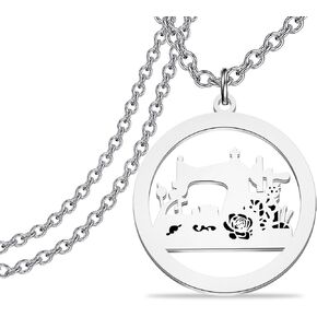 LQRI Sewing Machine Necklace Fabricologist Quilting Gift Sewing jewelry Quilting Jewelry Gift for Quilters