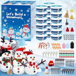 18 Pack Christmas Craft ، DIY Snowman Kit ، Christmas Crafts for Kids ، Creative Children Air Modeling Clay ، بناء مجموعة ثلج ， لأحداث عيد الميلاد ， لعبة عيد الميلاد ， الألعاب والمهرجانات.
