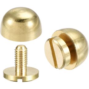 uxcell 10x6mm مستديرة الأزرار برشام محفظة اليدين حقيبة اليد سبايك النحاس من الجلد المسمار برغي الظهر براميل الظهر DIY 8 مجموعات