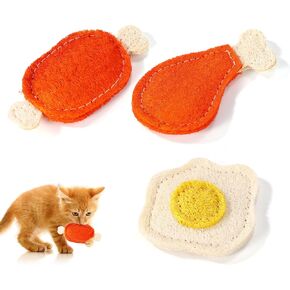 3pcs Cat مضغ ألعاب مع النعناع البسيط والفضي ، والخلط التفاعلي لدغة الأسنان مضغ أسنان ألعاب التسنين لتنظيف أسنان الحيوانات الأليفة الداخلية