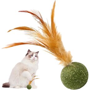 ألعاب Catnip Cat Catnip التفاعلية ، ألعاب Cat Catnip - الكرة الصالحة للأكل Catnip Feather Ball | ألعاب القطط للقطط لعق ، ألعاب مضغ هريرة صحية آمنة ، ألعاب تنظيف الأسنان ، علاجات القطط ، ألعاب النعناع الريبي