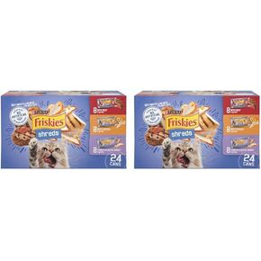 Friskies Purina Gravy Wet Cat Food Pack ، Pltreds Beef و Dicken and Turkey & Cheese Dinner - (Pack of 48) 5.5 Oz. علب