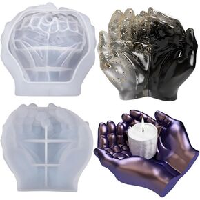 1PC Silicone Resin Hands Dish Mold Moon Lamp Stand Mold,Hand Shape Tray Epoxy Casting Mold for Resin Casting, Silicone Molds Jewelry, Home Decoration