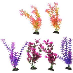 Penn-Plax Aqua-Plants Plastic Aquarium 6 Piece Plant Bundle – Vivid Appearance and Gentle Texture – Multicolored – 8" Height