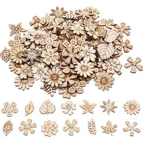 100 pcs غير مكتمل زهرة خشبية خشب قطع خشب القطع زهرة الخشب زهرة الفراشة زخارف زخرفة مصغرة مصنوعة يدويا مصنوعة يدويا الديكور لزخارف منزل DIY