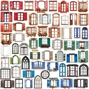 60 PCS Frame Frame Scrapbook Stickers for Junk Journal Card Making Collage Photo Photo Handmade Diy Paper Craft Decoration ، Hollow Cutout ، 60 Patterns