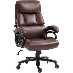 Vinsetto 400lbs Big and Tall Office Chair, PU Leather Executive Office Chair for Heavy People with Extra Wide Seat, Tilt Rock and Padded Armrests, Black