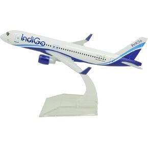TANG DYNASTY(TM) 1:400 16cm Airbus A320 Indigo Airlines Metal Airplane Model Plane Toy Plane Model