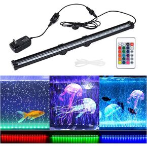 HCDMRE LED Air Bubble Light Aquarium Light Underwater Submersible Fish Tank Light Color Changing Making Oxygen Aquarium Tools,Us Plug,52cm/20.5"