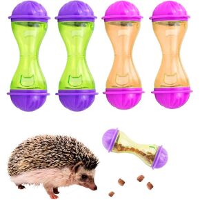 4 Hedgehog Feed Toys Hedgehog Enrichment Toy Hedgehog Supplies Cage Accessories Small Animal Treat Ball Food Dispenser Pet Feeder Feeding Toy for Hamster Lizard Turtle Tortoise Sugar Glider Ferret