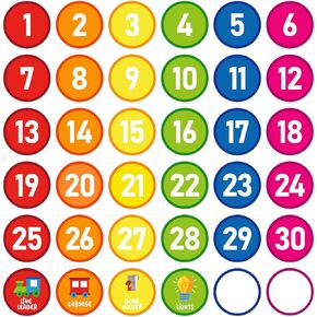 36PCS Line Up Spots for Classroom Floor, Self-Adhesive 2.4" Colored Round Number Spot Markers Stickers, Floor Dots Decals for Classroom, Back to School Preschool Kindergarten Supplies
