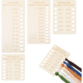 CHGCRAFT 4Pcs Temperature Blanket Planner Wood Knitting Temperature Color Chart Reusable Blank Shade Card for Crochet Knitting Accessories Handmade Gifts