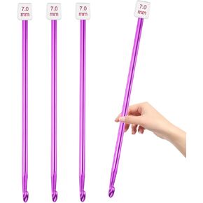 Healeayar 5mm Hooks Crochet Hooks Bulk ، 27 سم الإبر الكروشيه الطويلة الإضافية الأدوات الإبر الأفغانية الأفغانية للمبتدئين والمهارات ، حزمة 4