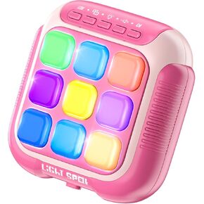 Tic Tac Toe Electronic Handheld Puzzle Game Console Fidget Toys w/ 7 Game Modes, Portable Fast and Fun Car Travel Press Games for Kids and Adults, Ideal Xmas Birthday Gifts for Ages 3+ (Grey)