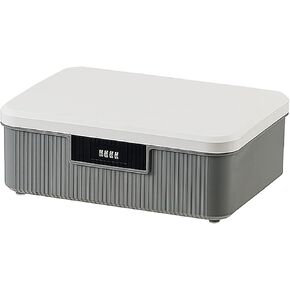 RUIAN Lockable Storage Container Bin, 4.2 Gallon Security Portable Combination Lock Plastic Box, Locked Security Box Suitable for Storing Important Items and Documents (Milk White)