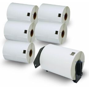 Betckey - تسميات الشحن المتوافقة استبدال Brother DK -1241 (4 "× 6") ، استخدم مع طابعات Losta QL Label [6 Rolls + 1 خرطوشة قابلة لإعادة الاستخدام]