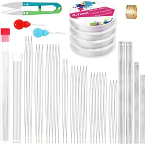 50 PCS مجموعة إبر الديكور وخيط امتداد مرن للأساور