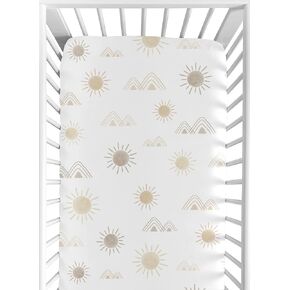 Sweet Jojo Designs Boho Desert Sun Girl Fitted Crib Sheet Baby or Toddler Bed Nursery Photo Op - Blush Pink Mauve Gold Taupe Bohemian Watercolor Mountains Southwest Nature Minimalist Wild and Free in Kuwait