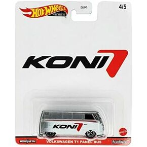 Diecast Hot Wheels Volkswagens T1 Pane Bus ، Koni 4/5 (Premium 1:64 Scale) Silver/White
