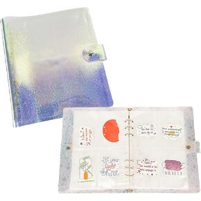 Sticker Binder,Sticker Organizer with Storage Sleeves,Reusable Sticker Collecting Book Album Holder, A5 Blank Sticker Container Organizer-Purple(3 in 1,40 sheets in total)