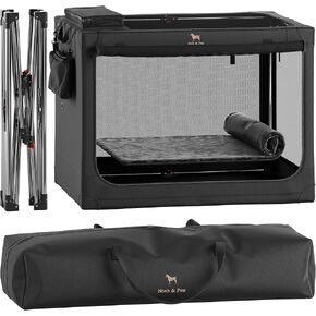 Noah & Paw Collapsible Dog Crate 42 Inch, XXL Dog Crate for XXL, XL, Large Breeds, Travel Kennel for Car, Includes Pet Mat for Pet Cage, 2 Storage Pockets, Handbag, 10mm Locking Zippers 42 * 31 * 31