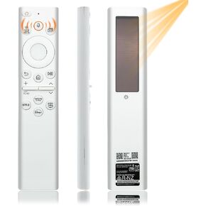 BN59-01391A Solar Voice Remote Compatible with Samsung TVs 2021 2022 2023 Neo LED Smart 4K Ultra HD TV, Replacement for Samsung Frame TV Remote with Voice, 4 Shortcut Buttons, White, 5 Years Warranty