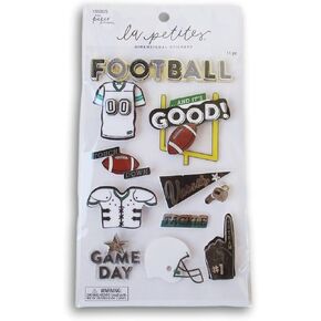 Football 3D Stickers for Journaling, Scrapbooking, Cardmaking, Arts & Crafts - 9 Count, Brown