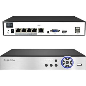 4K 10CH Network Video Recorder for Security Camera System, Support 4K/5MP/4MP/3MP/1080P PoE IP Camera H.265+ PoE NVR, 24/7 Recording, Face Detection, 10 Port PoE NVR(HDD Not Included)