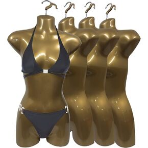 Displaytown Female Nannequin Hip Long Torso Hollow Back Budge Frick مع خطاف معلق لعرض Tshirt ، كونترتوب ، عرض حرفي ، صور وتصميم ، حجم ملابس S-M (الفضة ، مجموعة من 2)