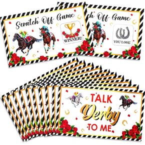 Howaf Kentucky Horse Derby Scratch Off Card ، تم تشغيل 30pcs لـ Roses Party Cards Off Fortune Card