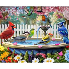 Springbok Birds of Spring 500 Piece Puzzle for Adults - Features North American Wildbirds