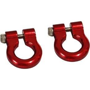1:10 Aluminum Tow Shackles D-Ring Trailer Buckle for RC Climbing Crawler Car SCX10 D90 Accessory (Red)