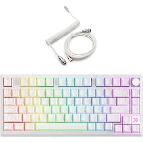 Glacier Minimalist 75% 84 Keys Wired USB-C Mechanical Keyboard Hot Swappable w/Aluminum Frame & PBT Keycaps (Navy) in Kuwait