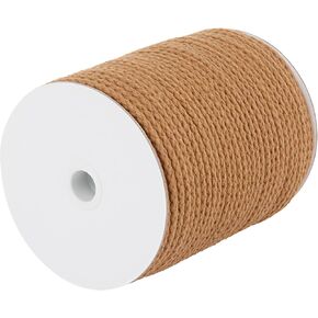 سلك Macrame المضفر 6 مم × 96 ياردة ، لون بني ، حبل محفوظ من القطن الطبيعي ، حبل مضفر للحرف اليدوية ، حبل شكل غلاف ناع