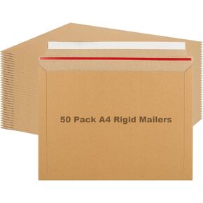 SHUESS 50 Pack Selemers 9x12 Brown Self Seal Photo Documents ، ابق مظاريف من الورق المقوى المسطح ، لا يوجد قشر بريد منحرة وختم للقرص المضغوط ، الصور ، الصور ، الصور ، الأوراق ، الملفات