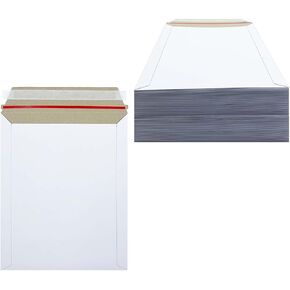 80 Pack 8×10 inch Photo Document Mailer,White Cardboard Envelopes Stay Flat Mailing for Photos, Pictures, Papers, CD Self Seal Shipping Envelopes for Home, Office Rigid Mailers