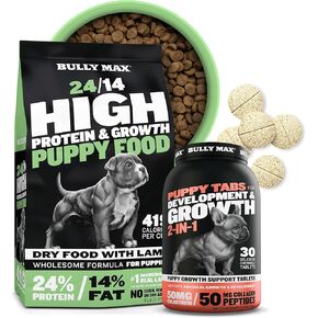 Bully Max Dry Puppy Food للنمو (حقيبة 5 رطل) بالإضافة