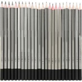 24pcs أقلام الجرافيت ، مجموعة أقلام الرسم ، رسم أقلام الرسم 2B 4B 6B B 3B 5B 8B 9B