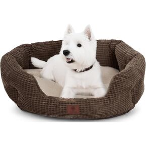 American Kennel Club 26 "Clamshell Cuddler Dog Bed - Plush Popcorn Methure ، قابلة للغسل ، غير قابلة للانزلاق ، للكلاب المتوسطة والكبيرة