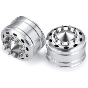 2pcs حافات العجلات الأمامية المعدنية المحمل محاور Tamiya 1/14 Trailer Truct