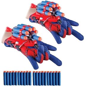 2 Pack Spider Shooters Gloves Set ، قفازات Spider Launcher للأطفال Superhero مع لعبة Launcherideal for Cosplay Costume Party Supplies