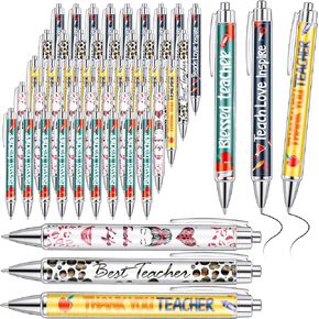 Jutom 50 Pcs Teacher Appreciation Pens Teacher Appreciation Gifts Ballpoint Pens Bulk Teacher Pens Inspirational Teacher Graduation Ink Pen for Teacher School Office Supplies(Stylish)