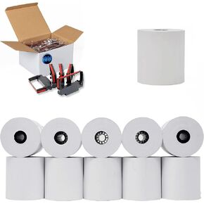 (46 Rolls + 6 Ribbons) 3" 1 ply 165’ (NON-THERMAL) POS KITCHEN PRINTER PAPER (46 Rolls) with (6 Pcs) STAR SP 700 Ribbons - 3" x 165' BOND Fits TMU200 210 220 SRP275 SP700 SMP200 MP500 NCR 2174 XR200