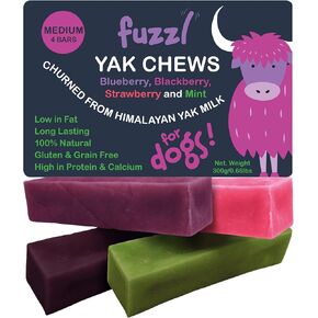 Yak Cheese Himalayan Dog Chews Multi Flavor 4 Pack Blueberry BlackBerry Strawberry Mint Natural Dog Treats Milkbone Yak Chews No Hide Dog Food Long Lasting Dog Dental Sticks Milk Chews Cheese Stick