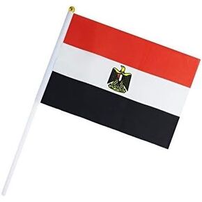 50 حزمة يدوية عقدت علم صغير صغير مصر العلم المصري العلم عصا العلم جولة العليا الوطنية الأعلام الوطنية ، مستلزمات الزخارف الحزبية للسيرات ، كأس العالم ، الأحداث الرياضية ، المهرجان الدولي