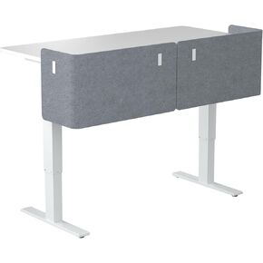 2-in-1 Clamp-on Desktop وتحت لوحة الخصوصية المكتبية-55 × 15.7 بوصة مقسم صوتي على شكل حرف L يقلل من الضوضاء والانحرافات البصرية ، لفصول المكتب المنزلي