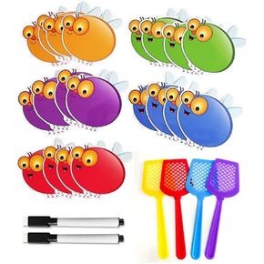 Lachilly Dry Erasable Fly Cards Set, Montessori Teaching Aids, DIY Educational Learning Game for Kindergarten Classroom, Math Game, Sight Words Game, Quick Response Funny Learning