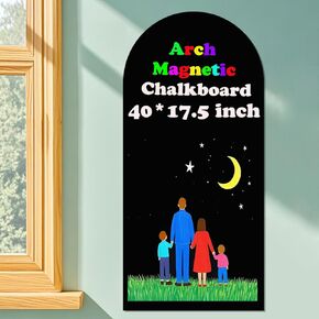 Magnetic Chalkboard Wall Arch Decal 40"x17.5" Self Adhesive Wall Board Sticker with Chalk for Kids Contact Paper Peel and Stick Wallpaper Roll Alternative Magnetic Blackboard Paint