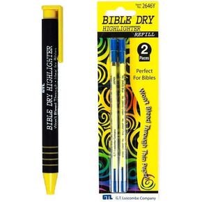 Yellow Dry Bible Highlighter Pen With Yellow Bible Dry Highlighter Refills (1)